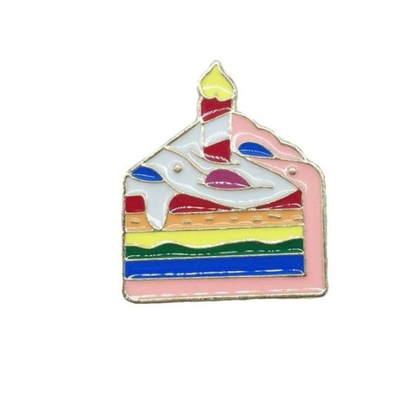 Cute4less2012 Jewelry - Piece of Birthday Cake with Candle Pin Brooch